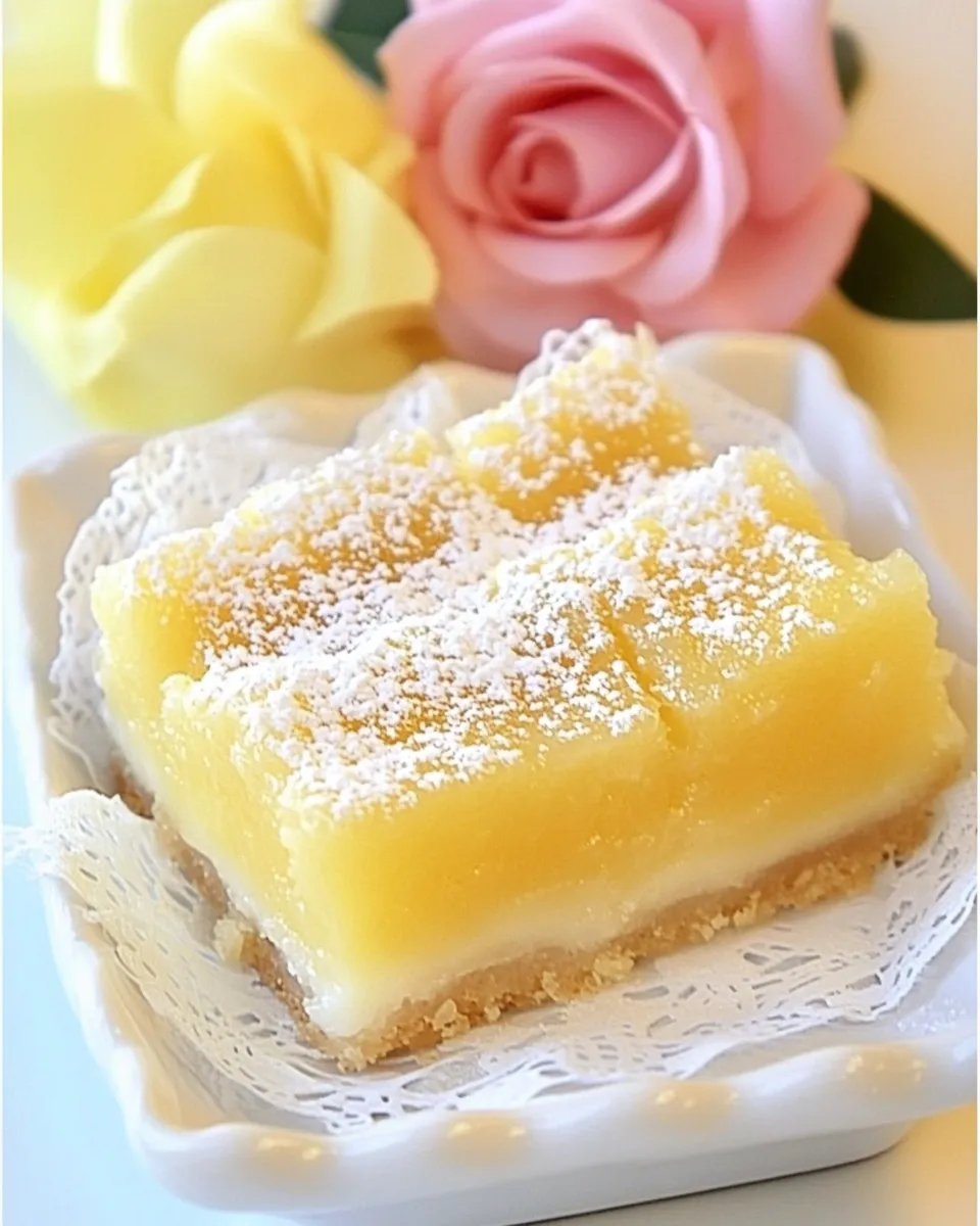 Delicious Perfectly Pretty Lemon Bars food shot