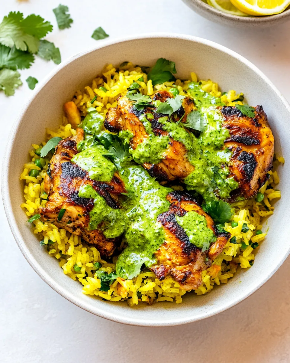 Homemade Peruvian Chicken & Rice with Green Sauce photo