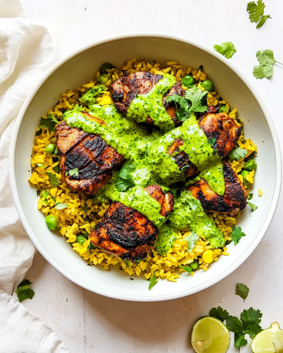 Classic Peruvian Chicken & Rice with Green Sauce image