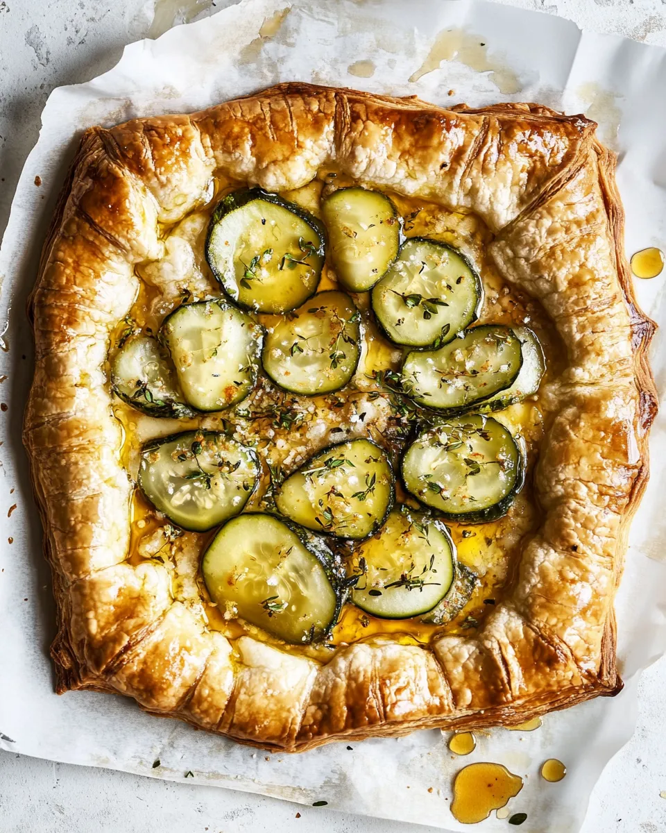 Easy Pickle Lovers Puff Pastry Pizza with Hot Honey. picture