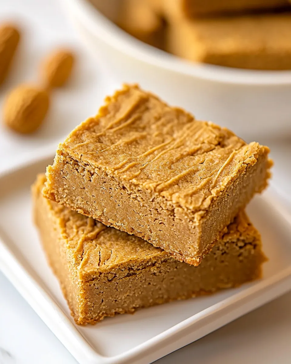 Easy Plant-Based Peanut Butter Blondies recipe photo