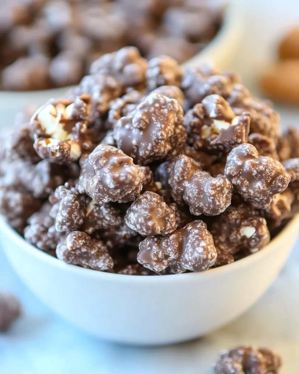 Homemade Poppy Chow [Chocolate & Peanut Butter-Covered Popcorn] photo