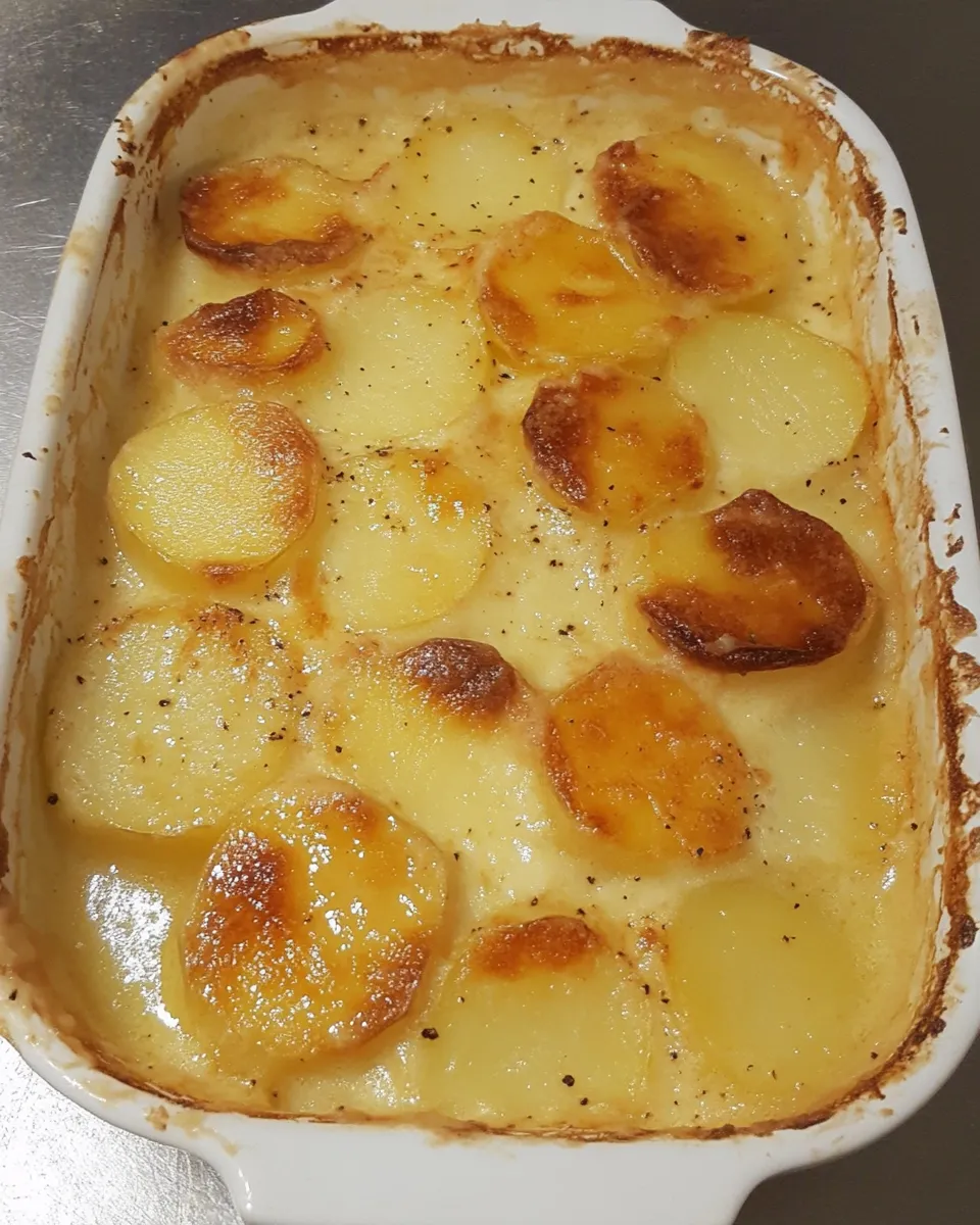 Delicious Potatoes Gratin with Garlic A French tradition shot