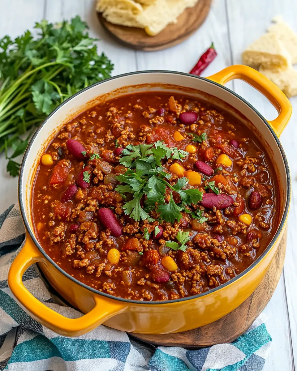 Delicious Quick Ground Turkey Chili shot