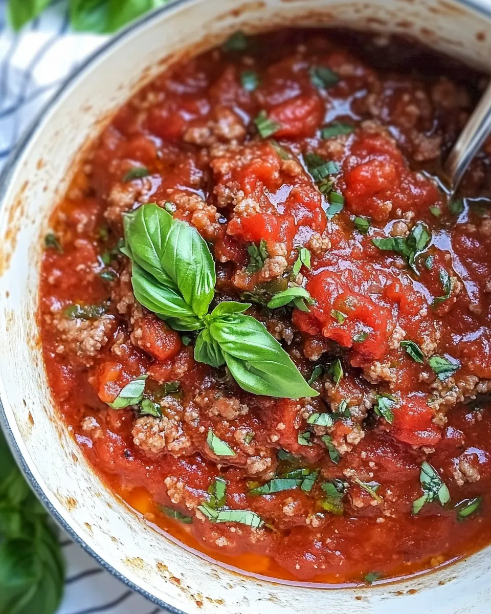 Easy Quick and Easy Sausage Marinara Sauce Recipe shot