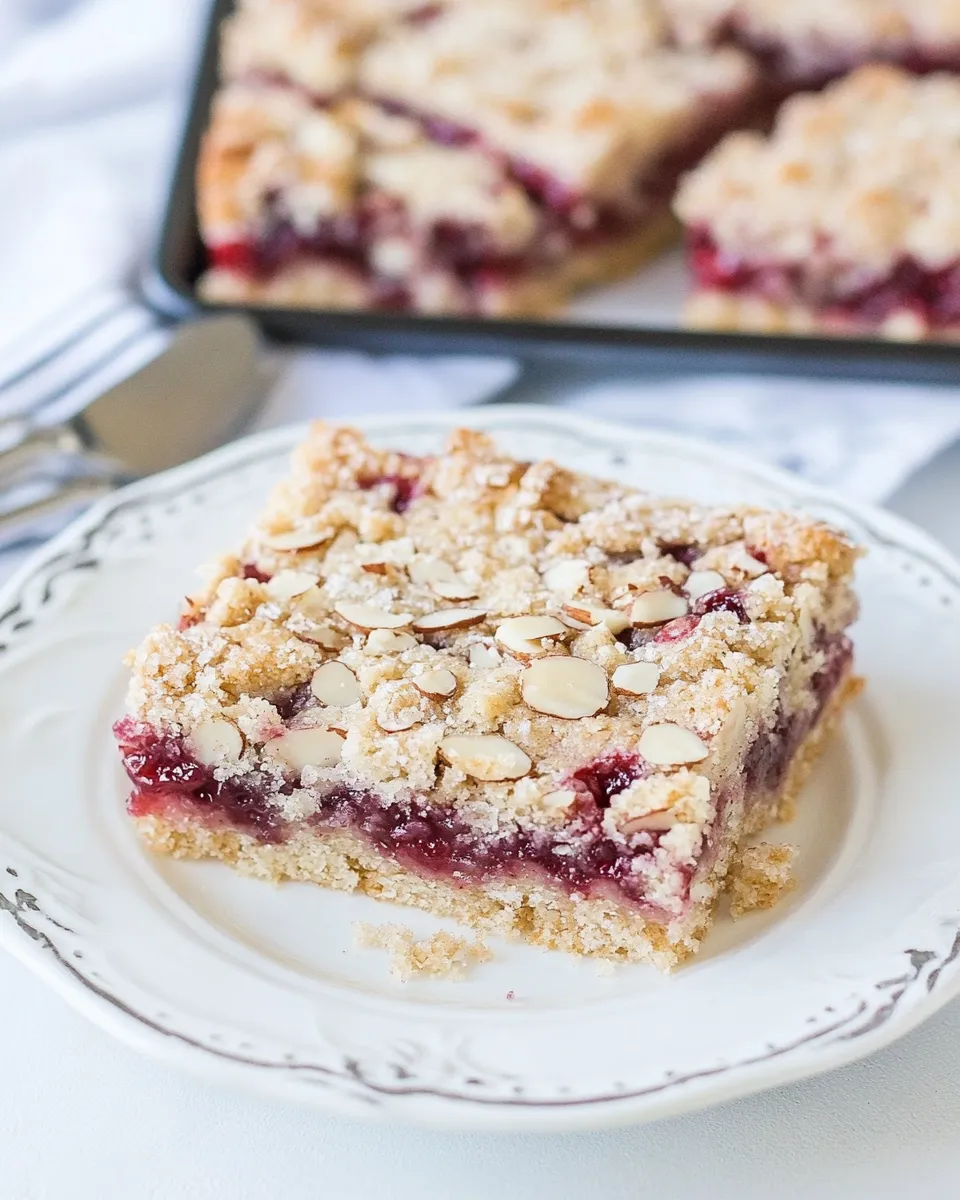 Homemade Raspberry Almond Bars photo