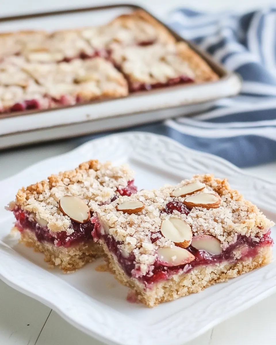 Delicious Raspberry Almond Bars shot