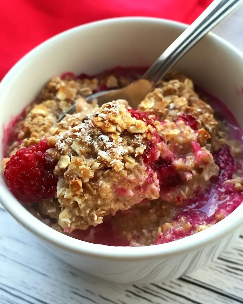 Homemade Raspberry Baked Steel Cut Oatmeal photo