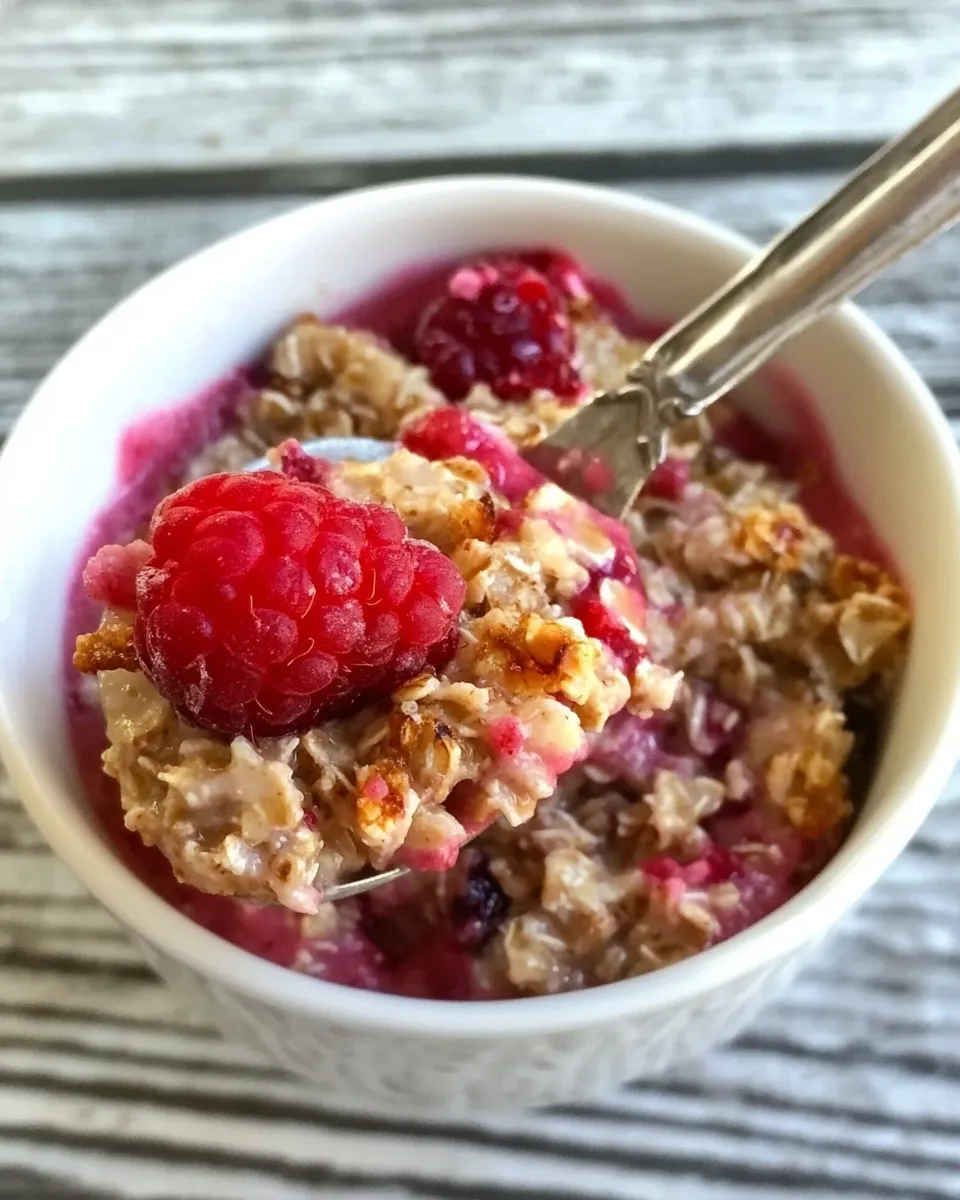 Easy Raspberry Baked Steel Cut Oatmeal recipe photo