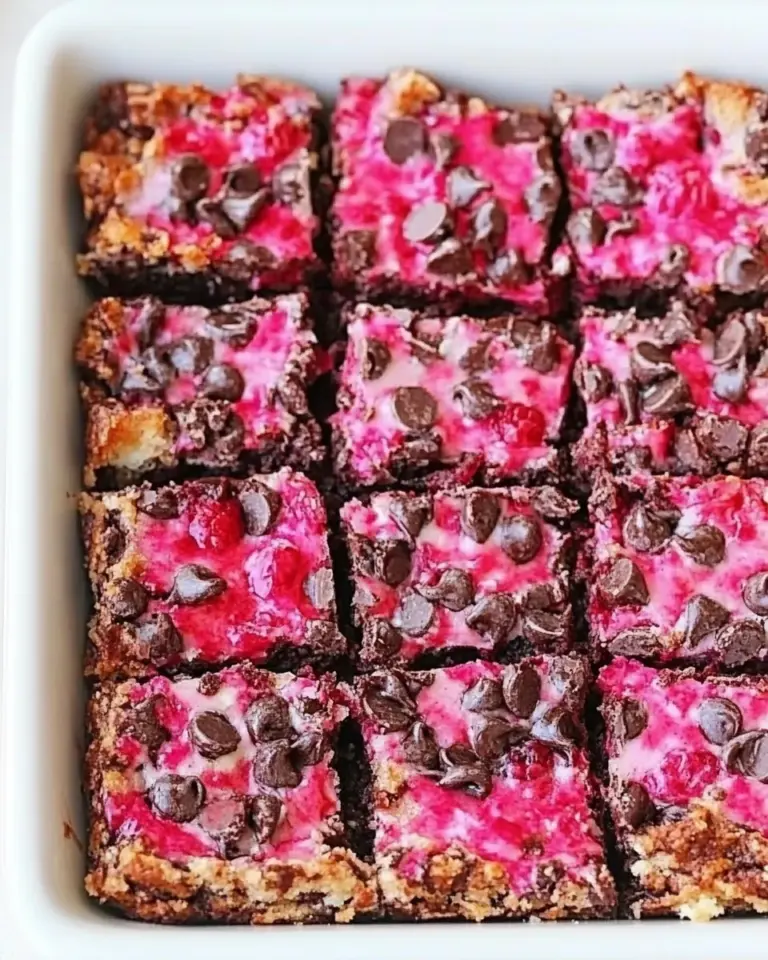 Homemade Raspberry Chocolate Chip Magic Squares photo