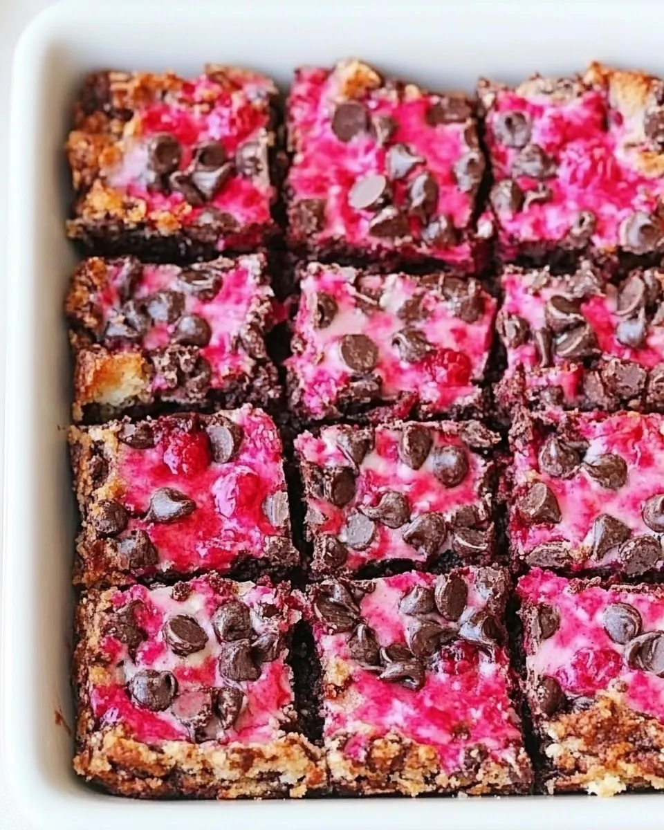 Homemade Raspberry Chocolate Chip Magic Squares photo
