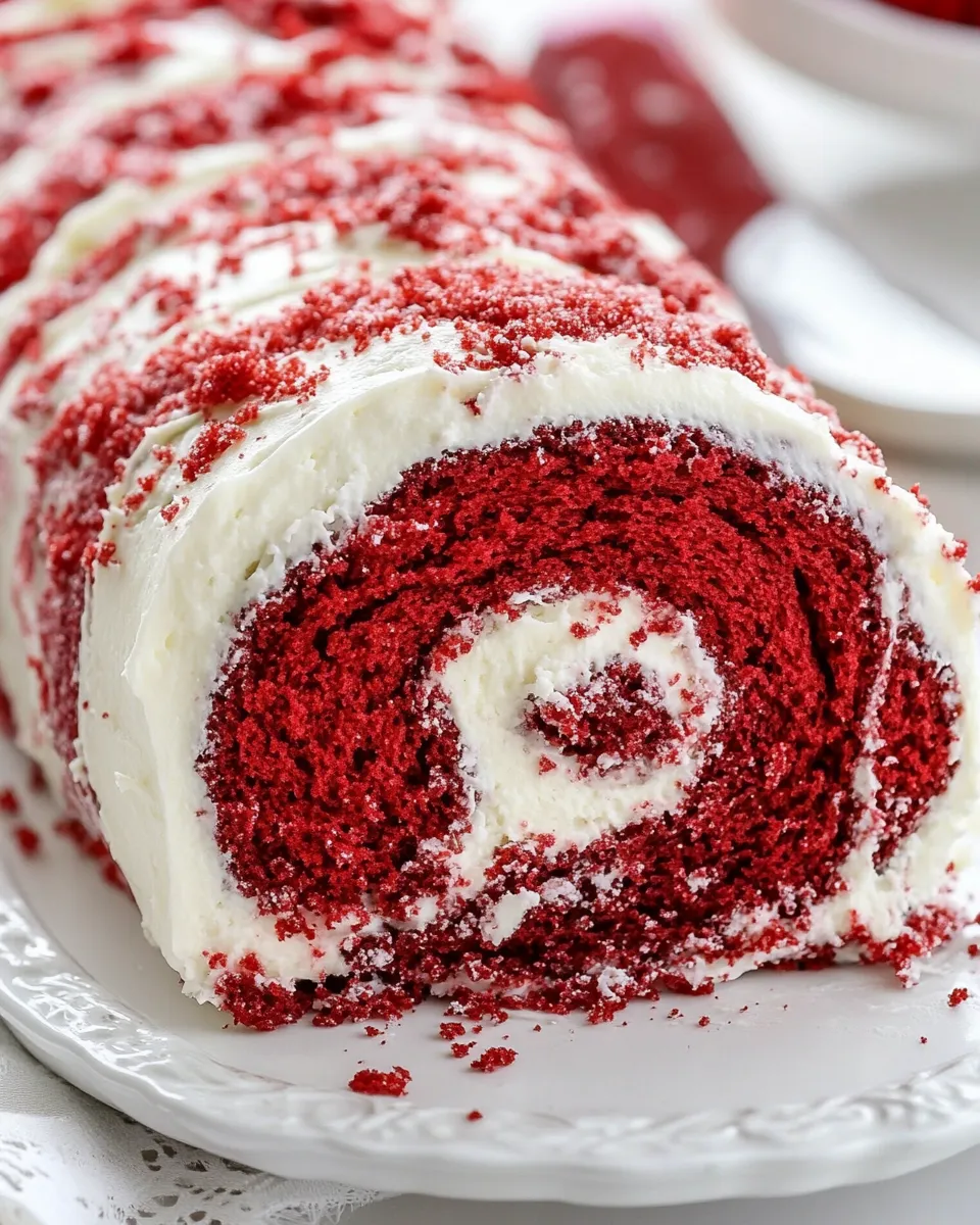 Easy Red Velvet Cake Roll shot