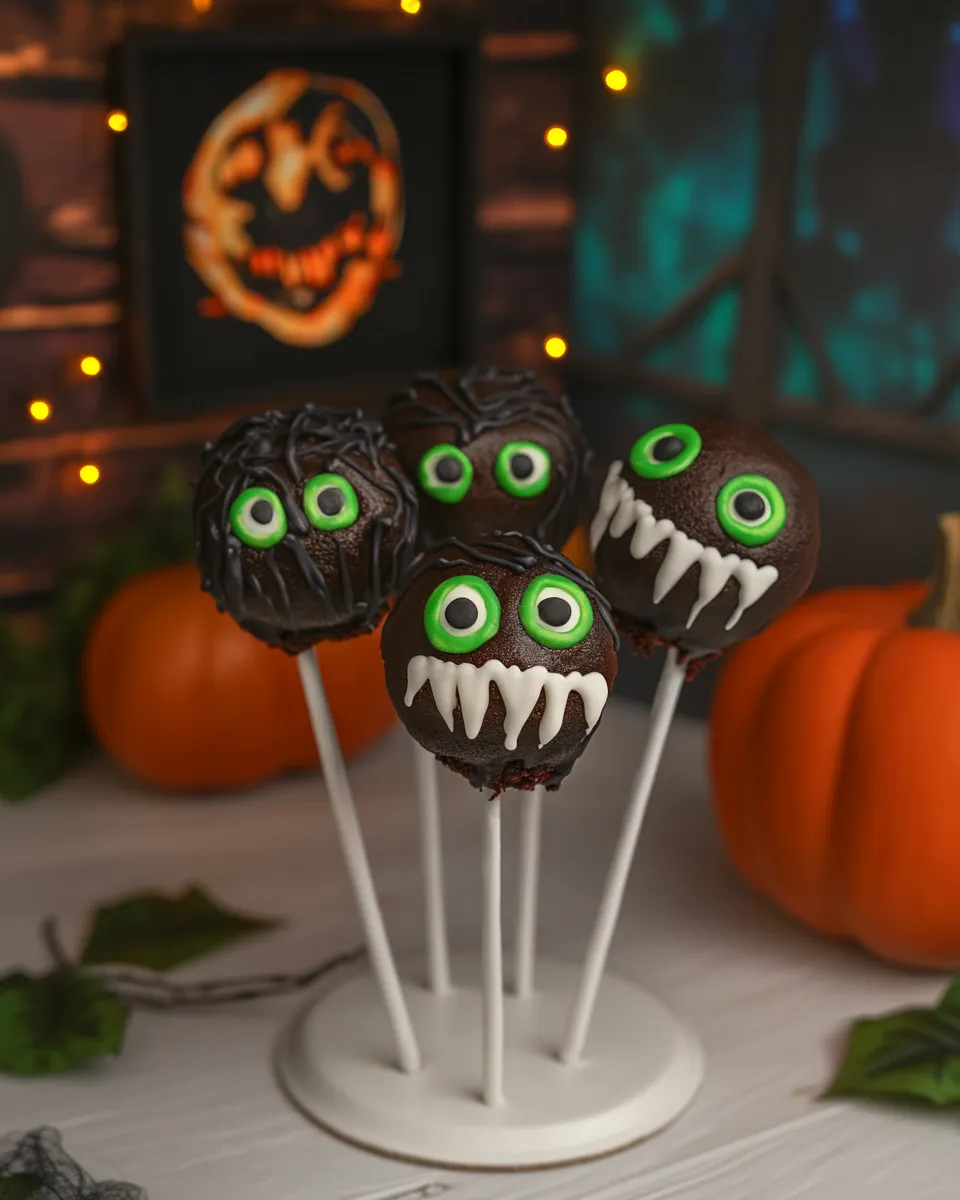 Delicious Red Velvet Monster Cake Pops shot