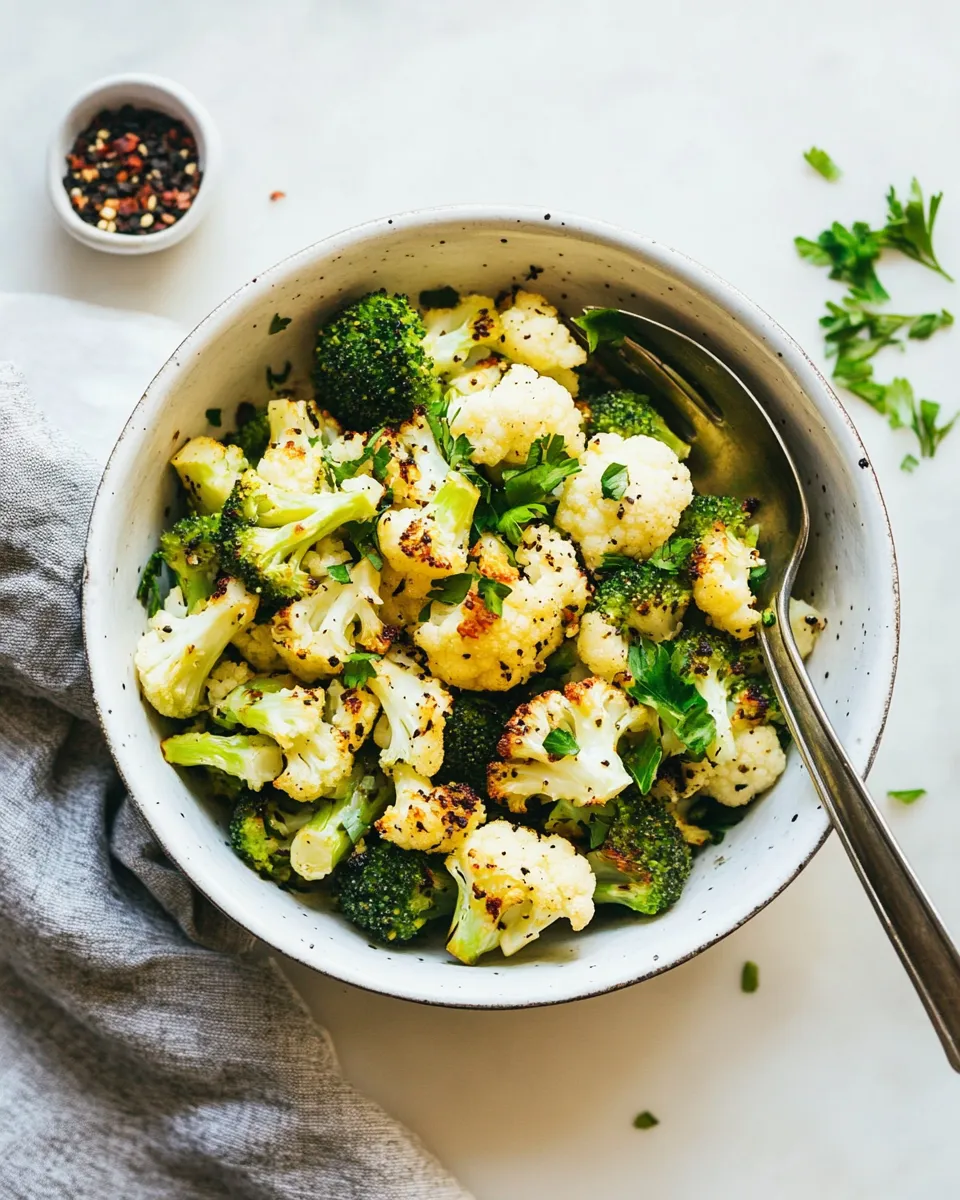 Delicious Roasted Broccoli and Cauliflower Recipe shot