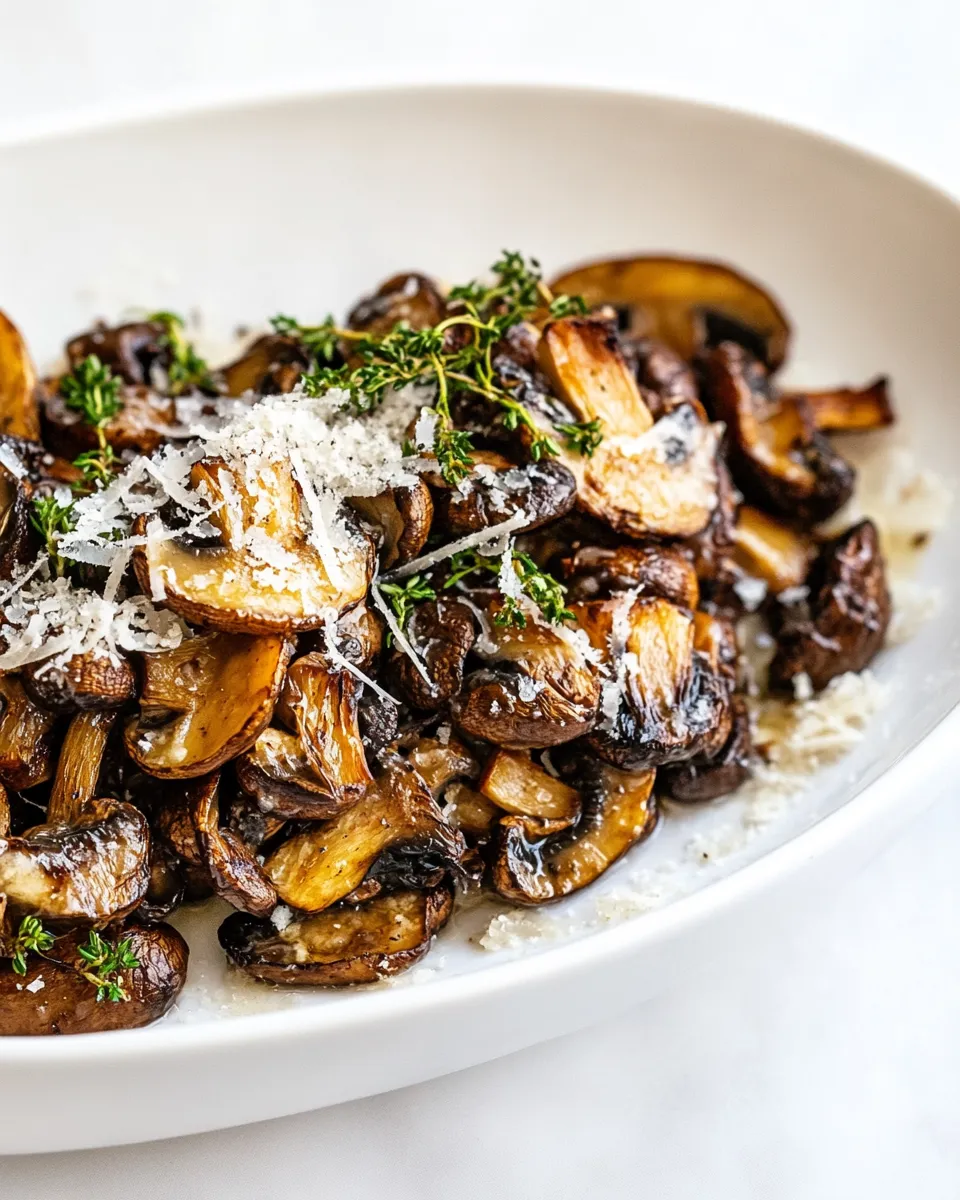 Delicious Roasted Mushrooms with Parmesan shot