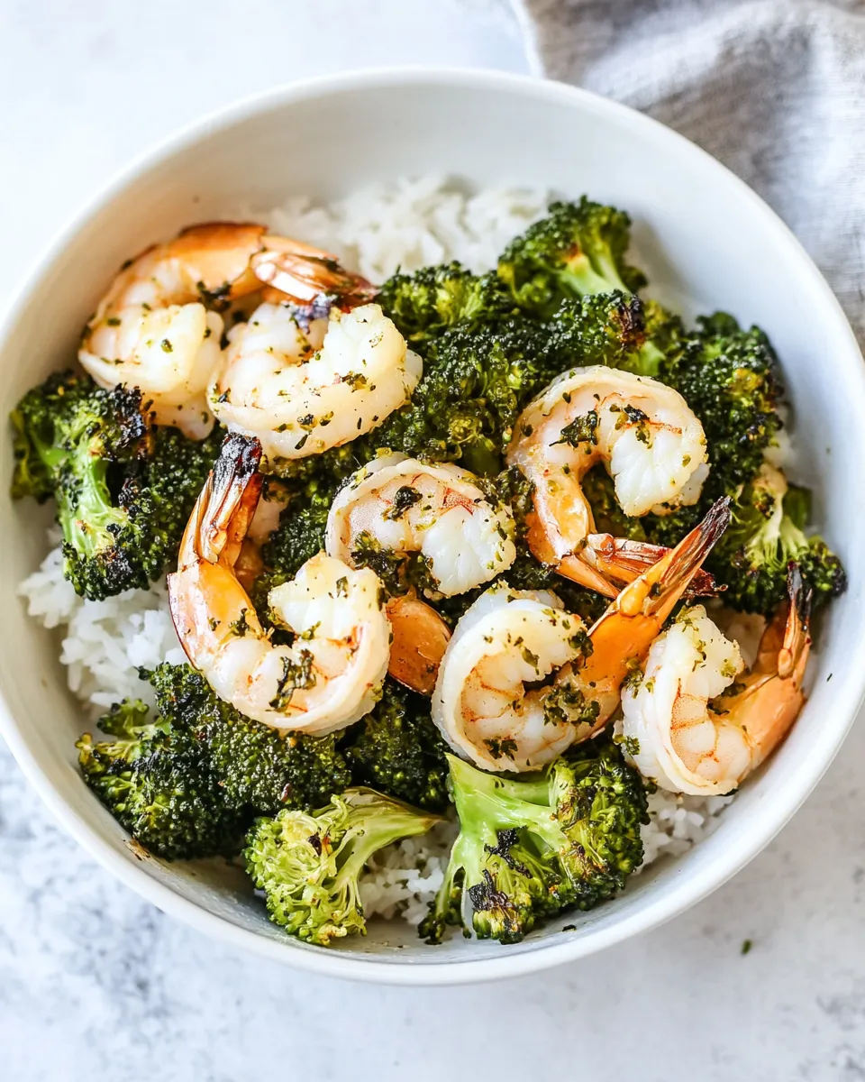 Delicious Roasted Shrimp and Broccoli shot