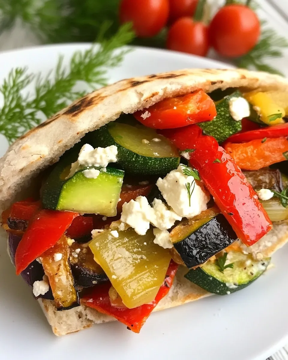 Easy Roasted Vegetable Pita Sandwich recipe photo