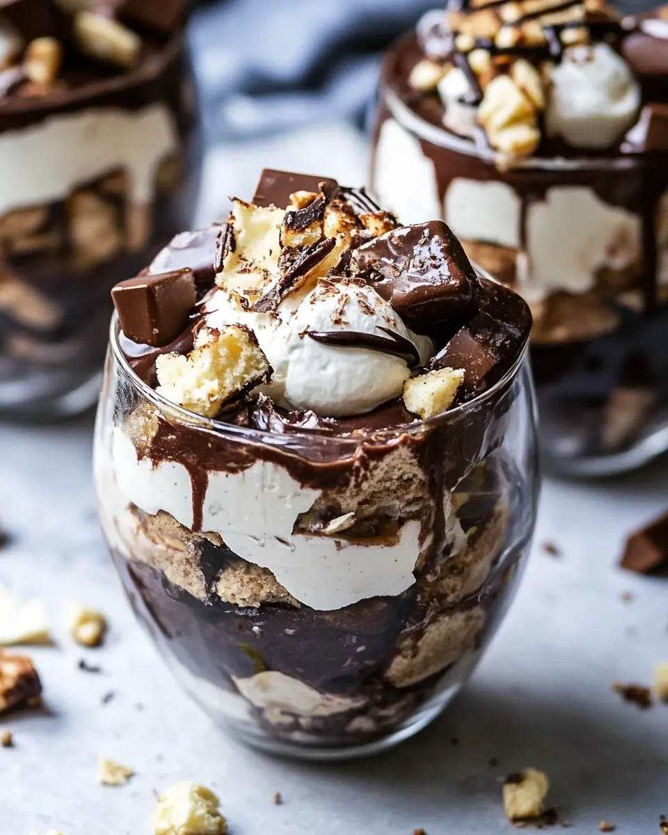 Fresh Rocky Road Pudding Parfaits. photo