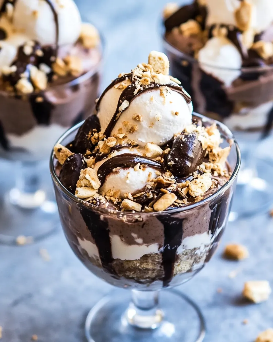 Quick Rocky Road Pudding Parfaits. shot