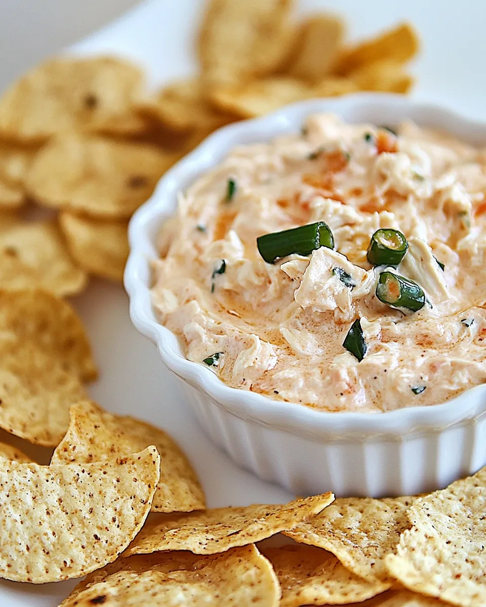 Delicious Salsa Ranch Chicken Dip shot
