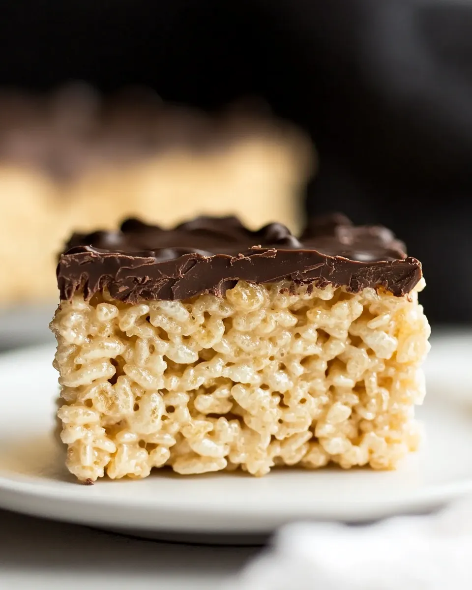 Homemade Salted Caramel Rice Krispies Treats with Dark Chocolate photo