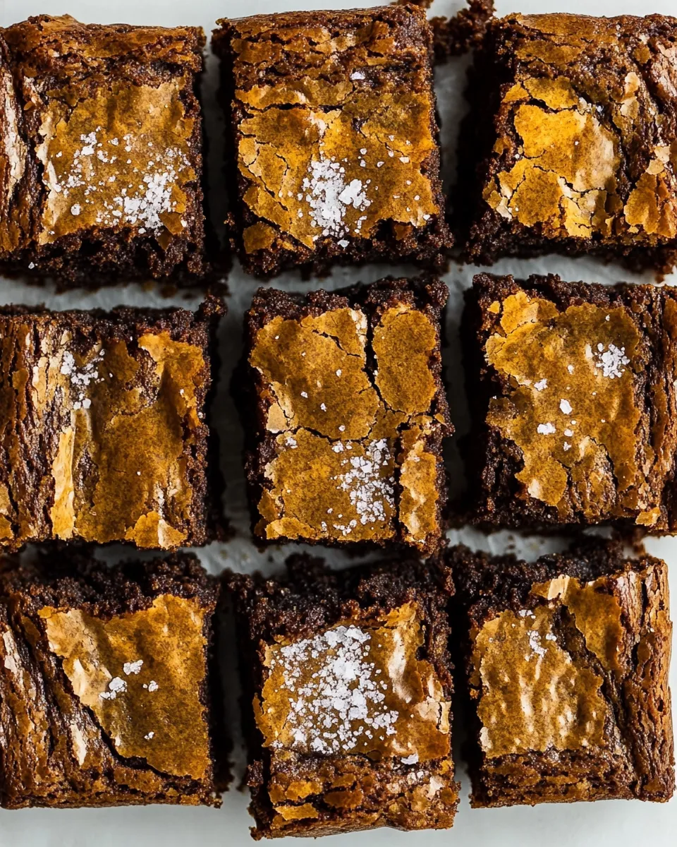 Classic Salted Cookie Crinkle Top Brownies. image