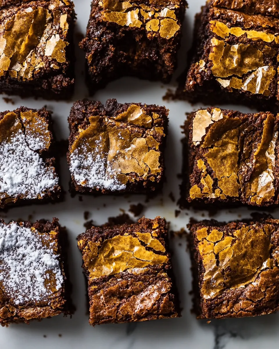 Easy Salted Cookie Crinkle Top Brownies. recipe photo