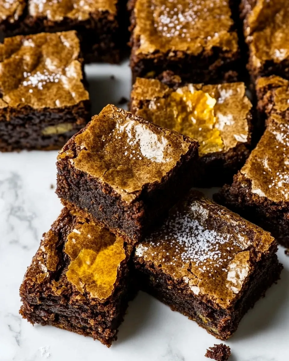 Delicious Salted Cookie Crinkle Top Brownies. shot