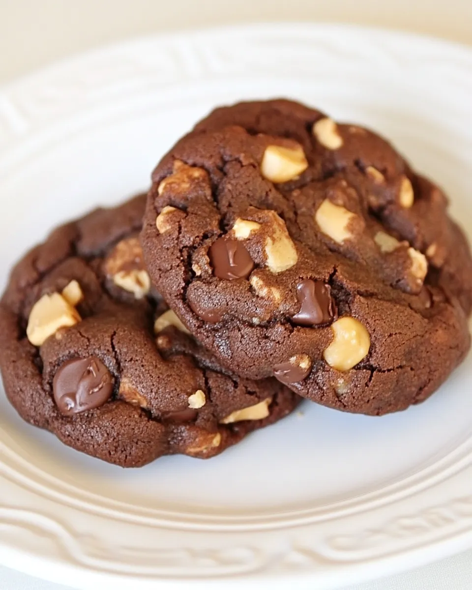 Homemade Salted Double Chocolate Peanut Butter Cookies photo