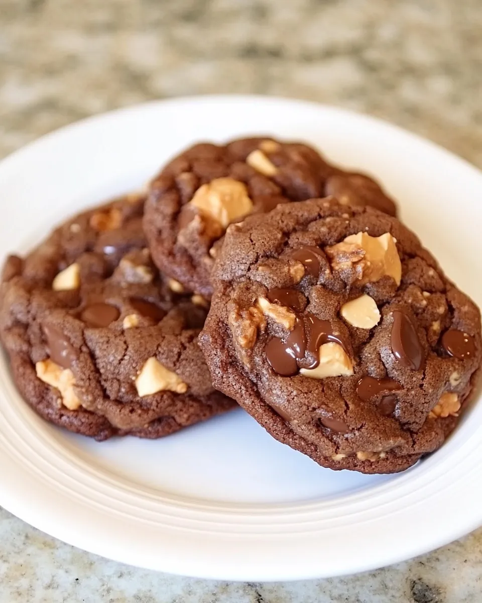 Delicious Salted Double Chocolate Peanut Butter Cookies image