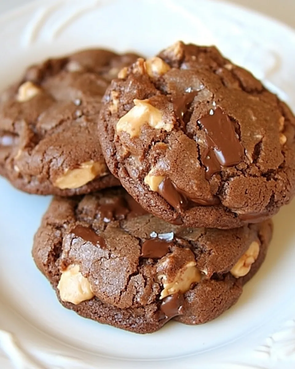 Easy Salted Double Chocolate Peanut Butter Cookies picture