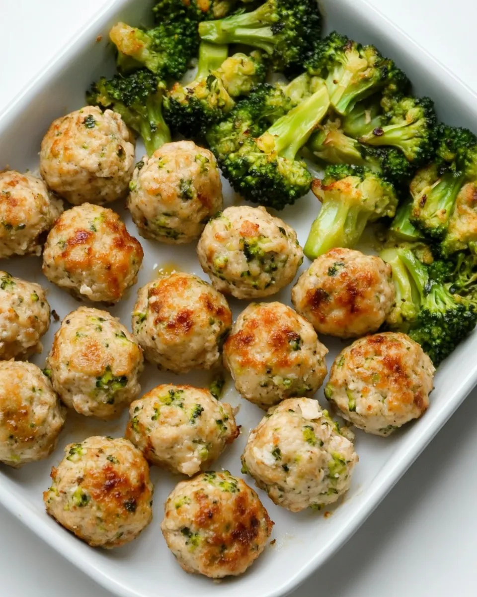 Classic Sheet Pan Chicken Meatballs and Broccoli image