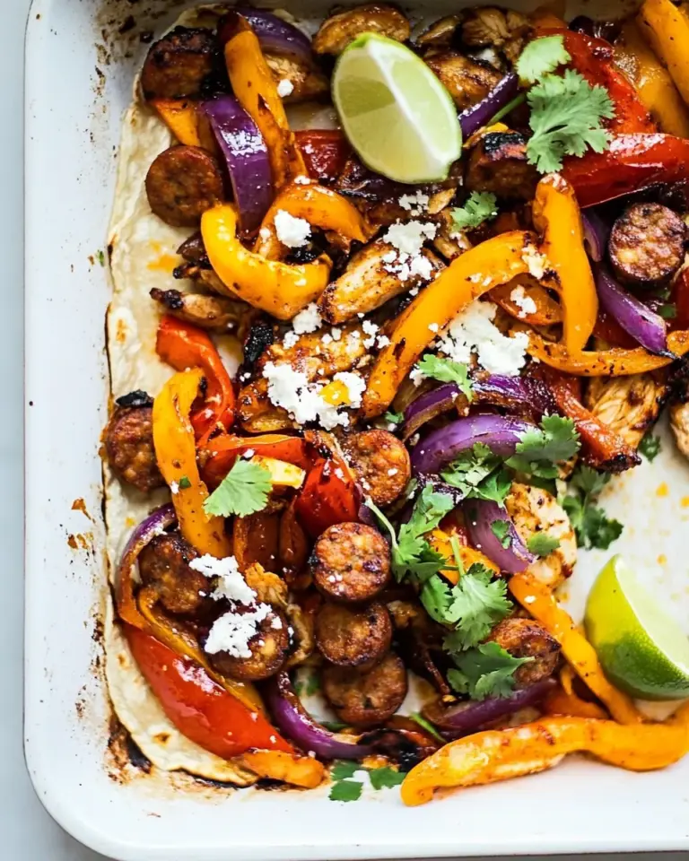 Homemade Sheet Pan Chicken Sausage Fajitas photo