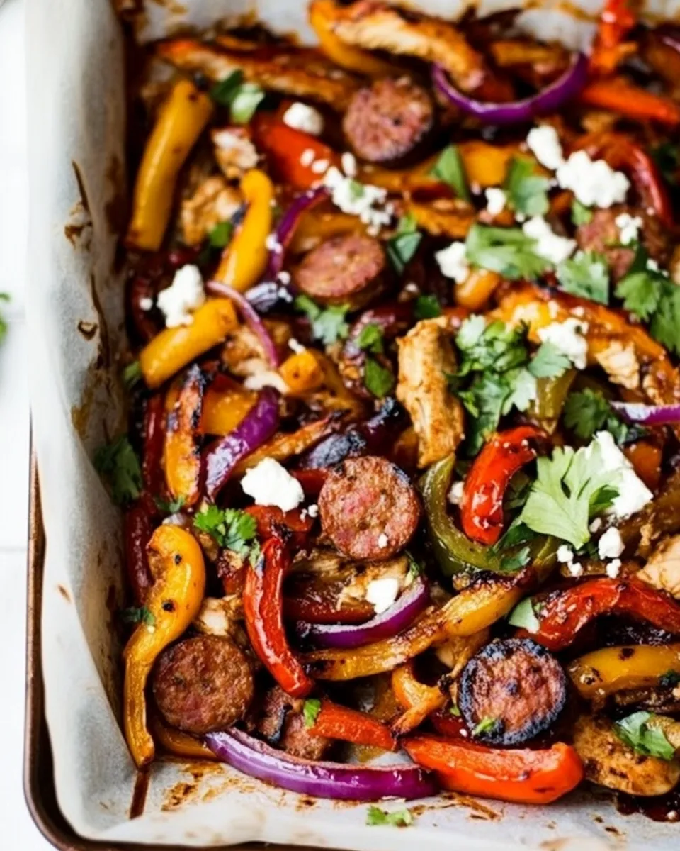Classic Sheet Pan Chicken Sausage Fajitas image