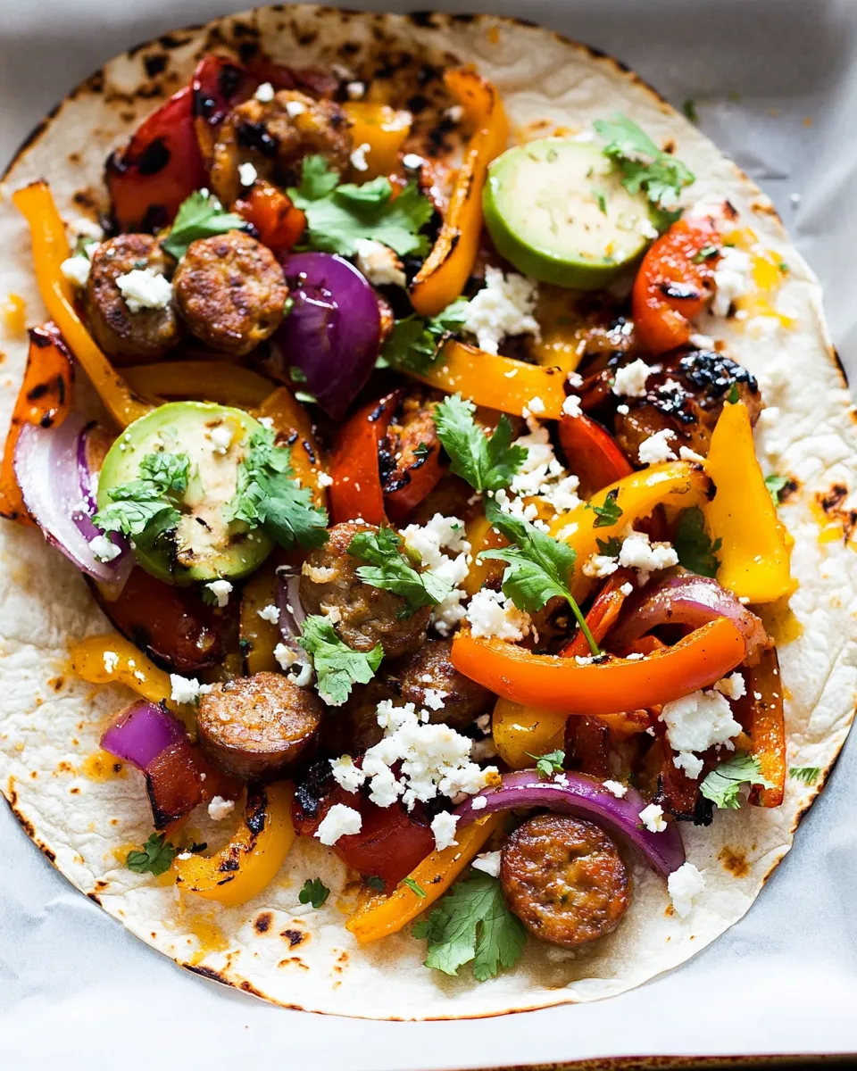 Easy Sheet Pan Chicken Sausage Fajitas picture