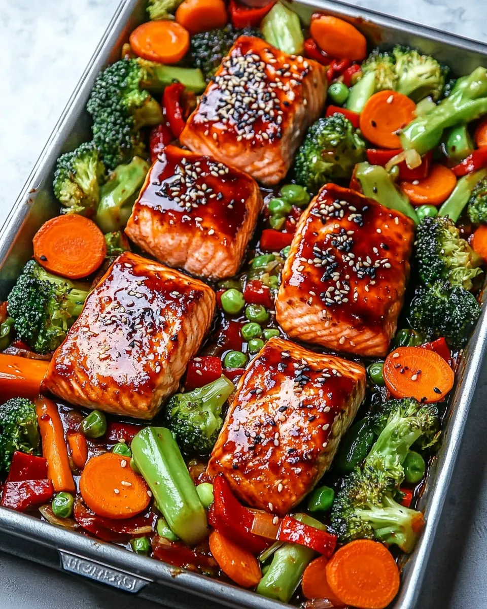 Homemade Sheet Pan Teriyaki Salmon & Veggies photo