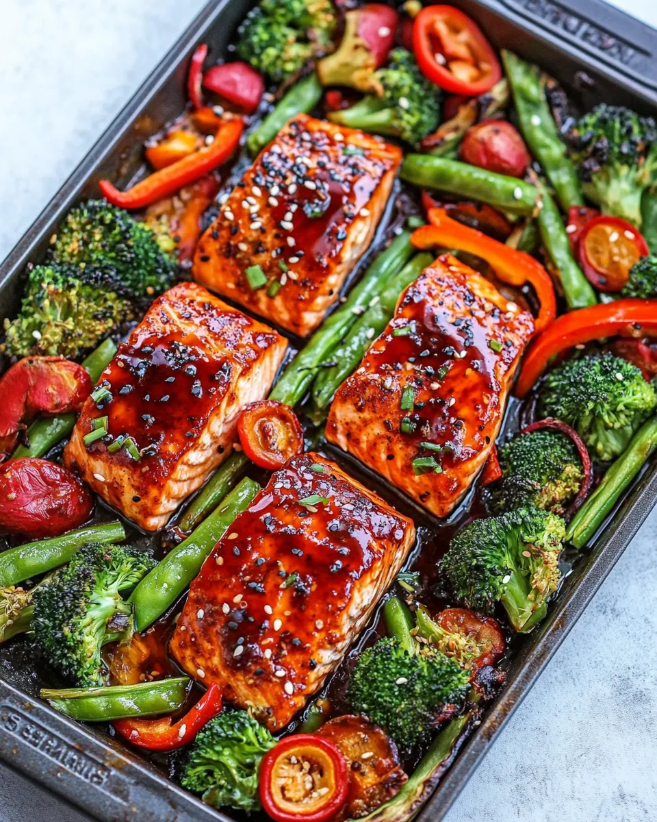 Easy Sheet Pan Teriyaki Salmon & Veggies recipe photo