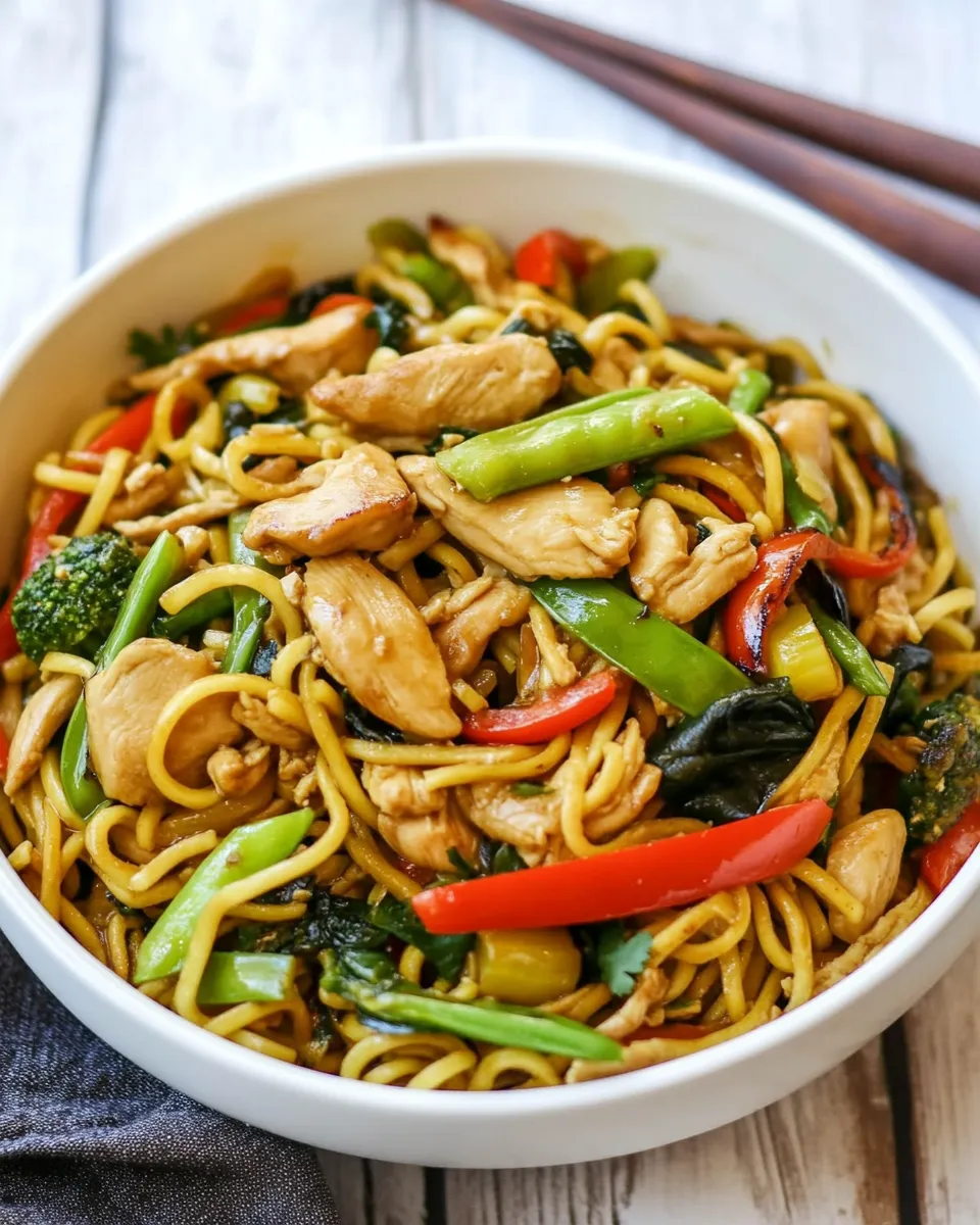 Homemade Simple Chicken Noodle Stir Fry photo