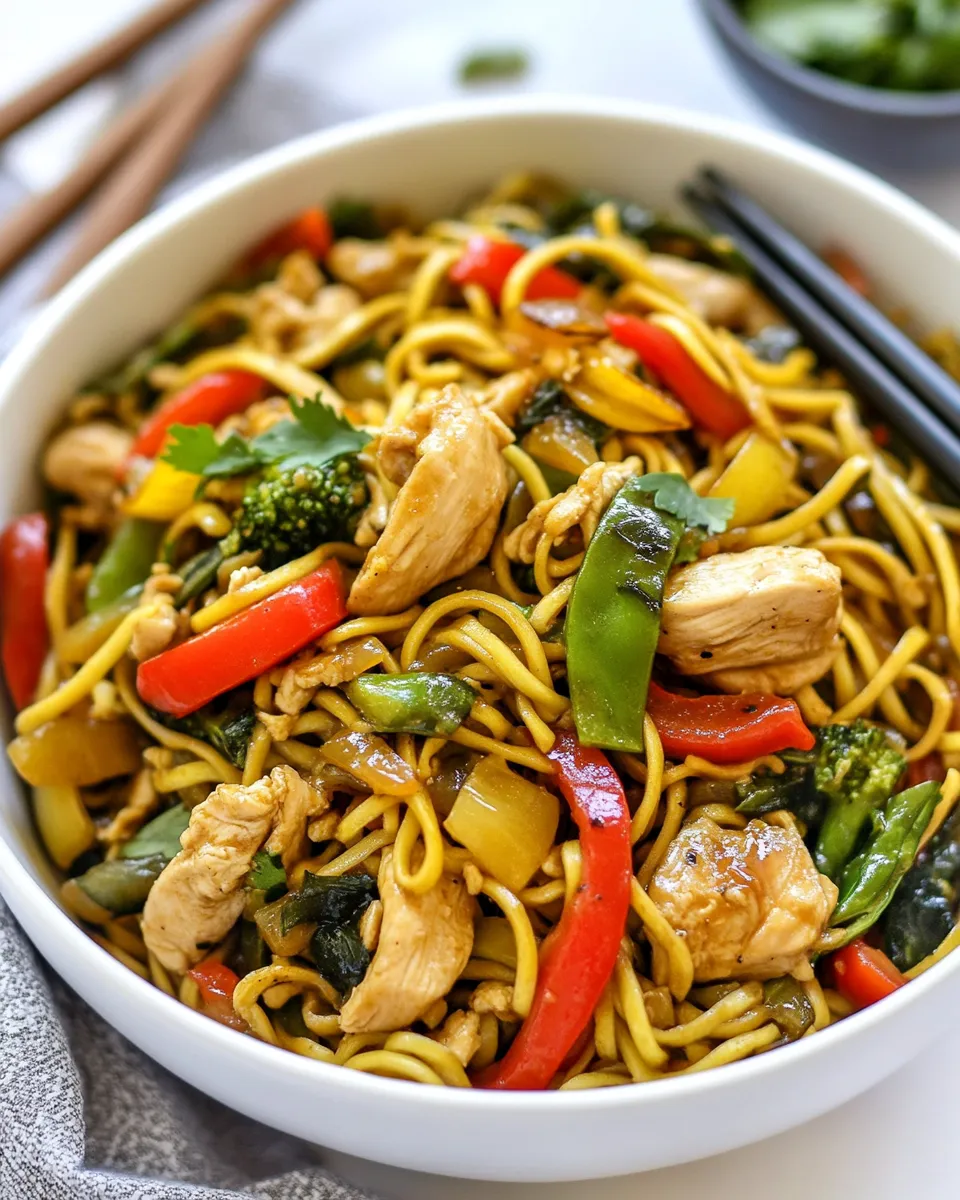 Classic Simple Chicken Noodle Stir Fry image