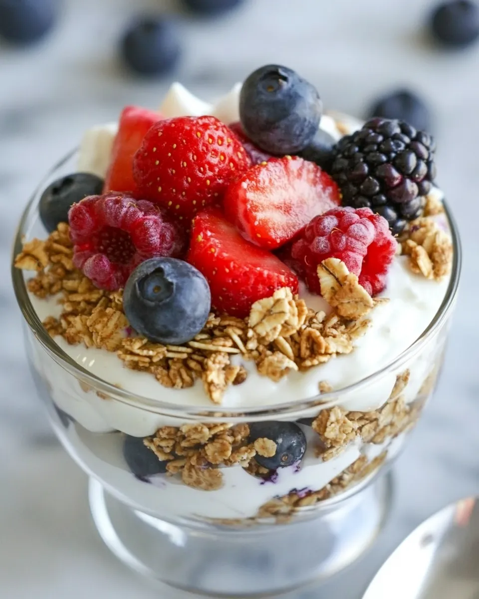 Classic Simple Granola Parfait with Yogurt & Berries image