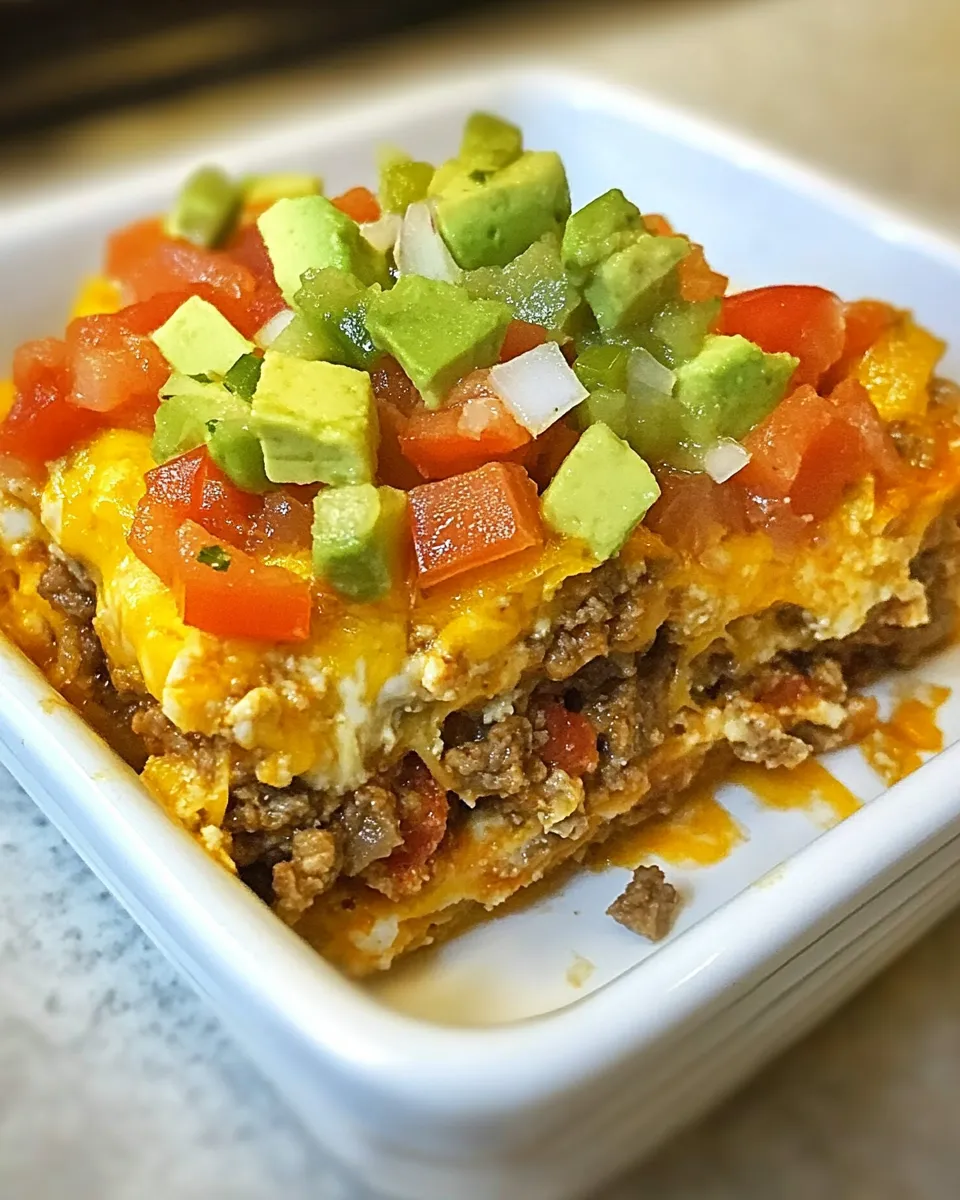 Delicious Skinny Taco Casserole shot