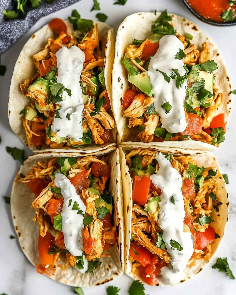 Homemade Slow Cooker Ranch Chicken Tacos photo