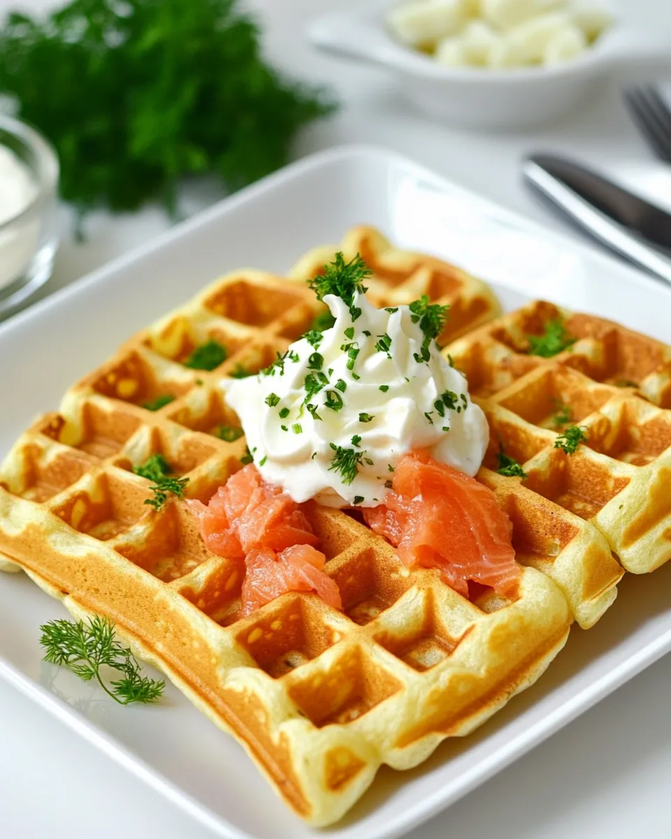 Homemade Smoked Salmon Waffles photo