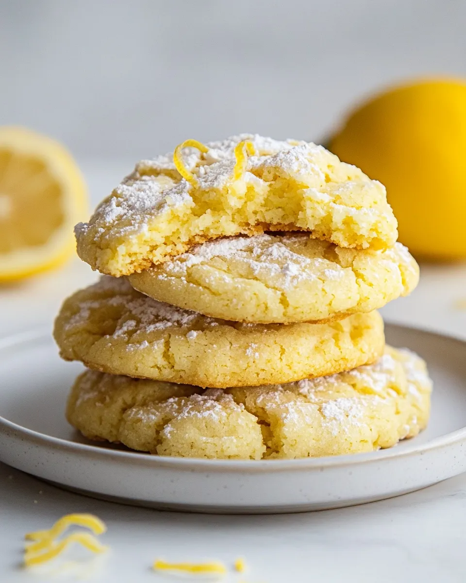 Delicious Soft Lemon Cake Mix Cookies shot