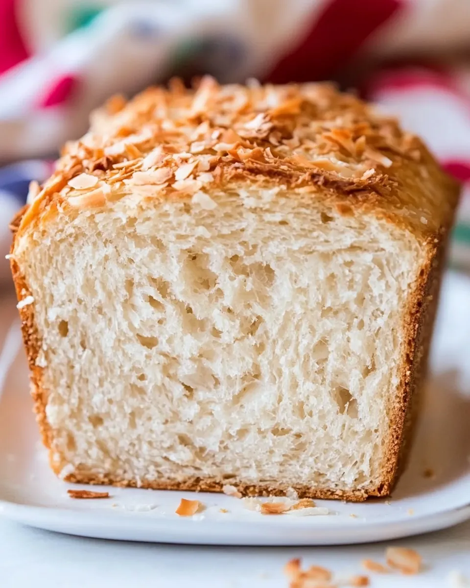 Delicious Soft and Chewy Coconut Milk Bread shot