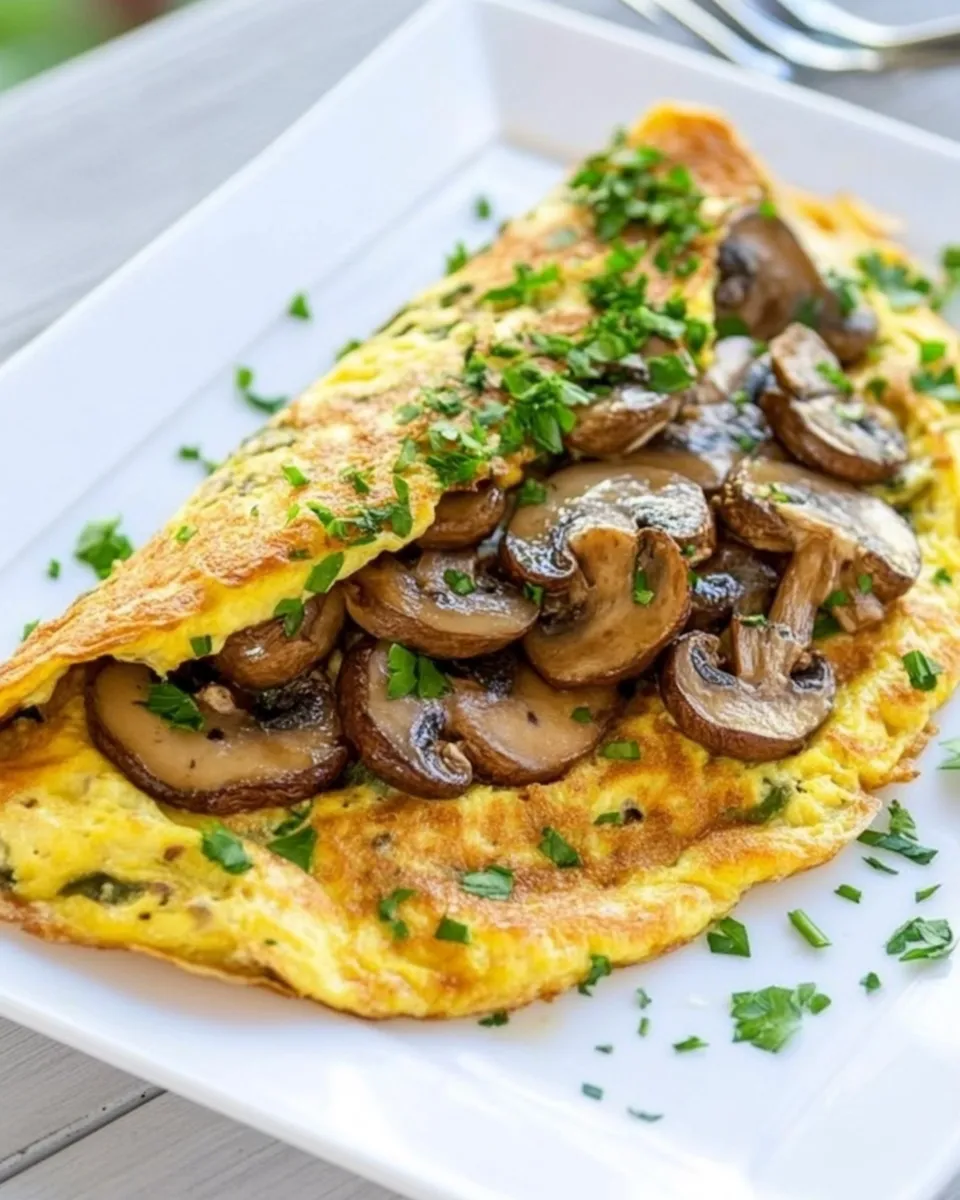Homemade Souffle Omelette with Mushrooms recipe photo