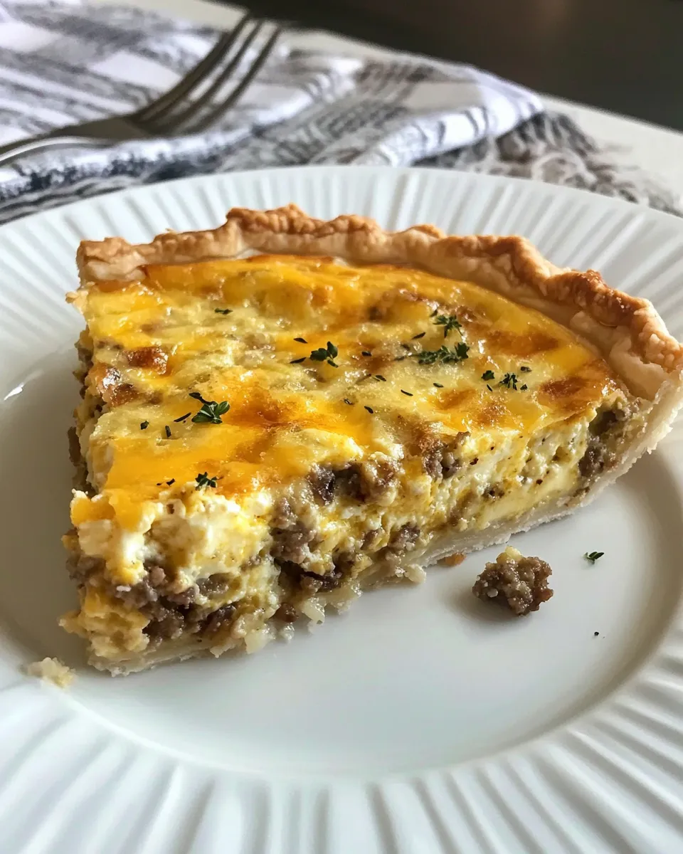 Easy Southern Sausage Cheddar Quiche Recipe picture