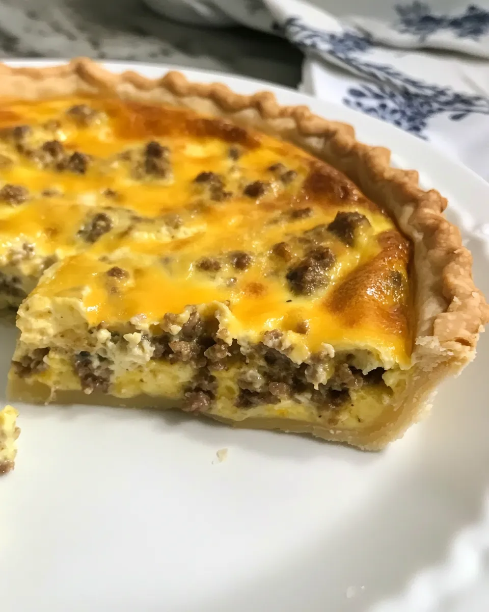 Delicious Southern Sausage Cheddar Quiche Recipe shot