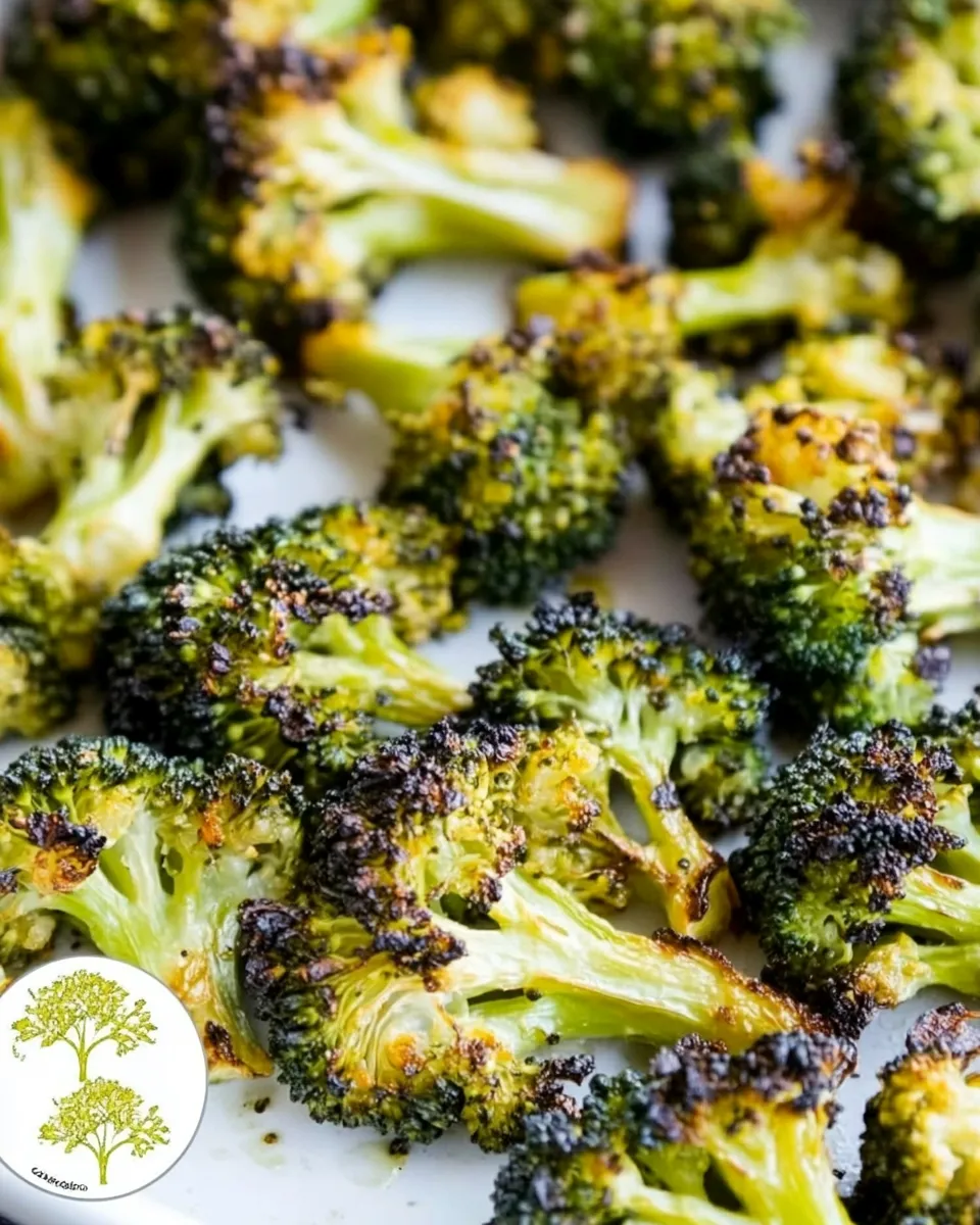 Delicious Spicy Roasted Broccoli food shot