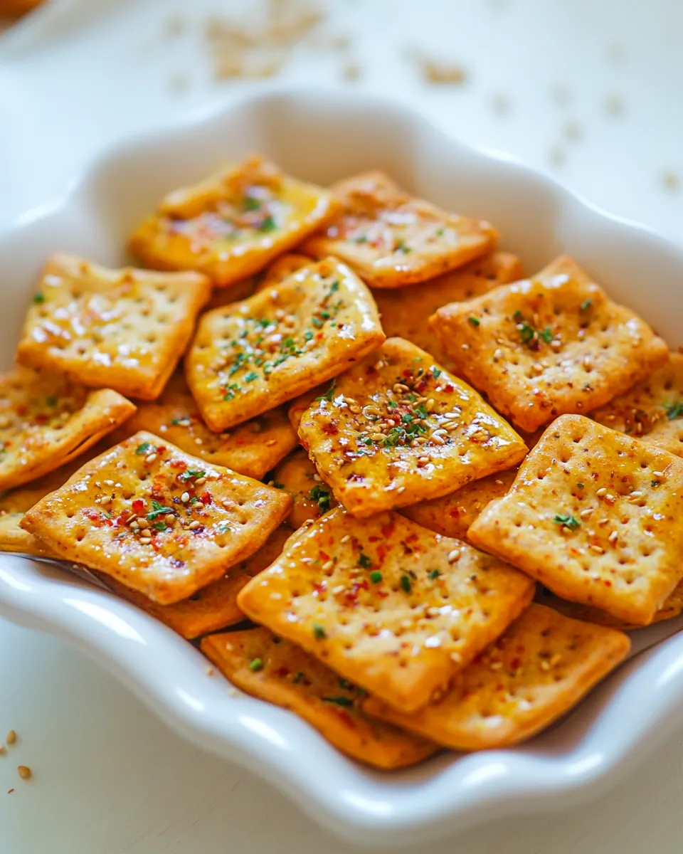 Delicious Spicy Whole Grain Crackers shot